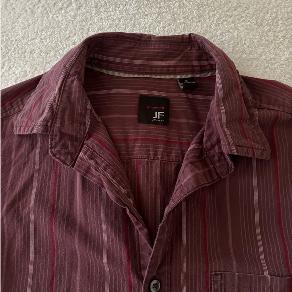 J Ferrar Burgundy Striped Button-Up Shirt - Picture 9 of 11